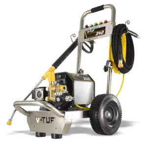 V-TUF VTUF240T Compact. Industrial. Mobile Electric Pressure Washer 1450psi. 100Bar. 12L/min 240V