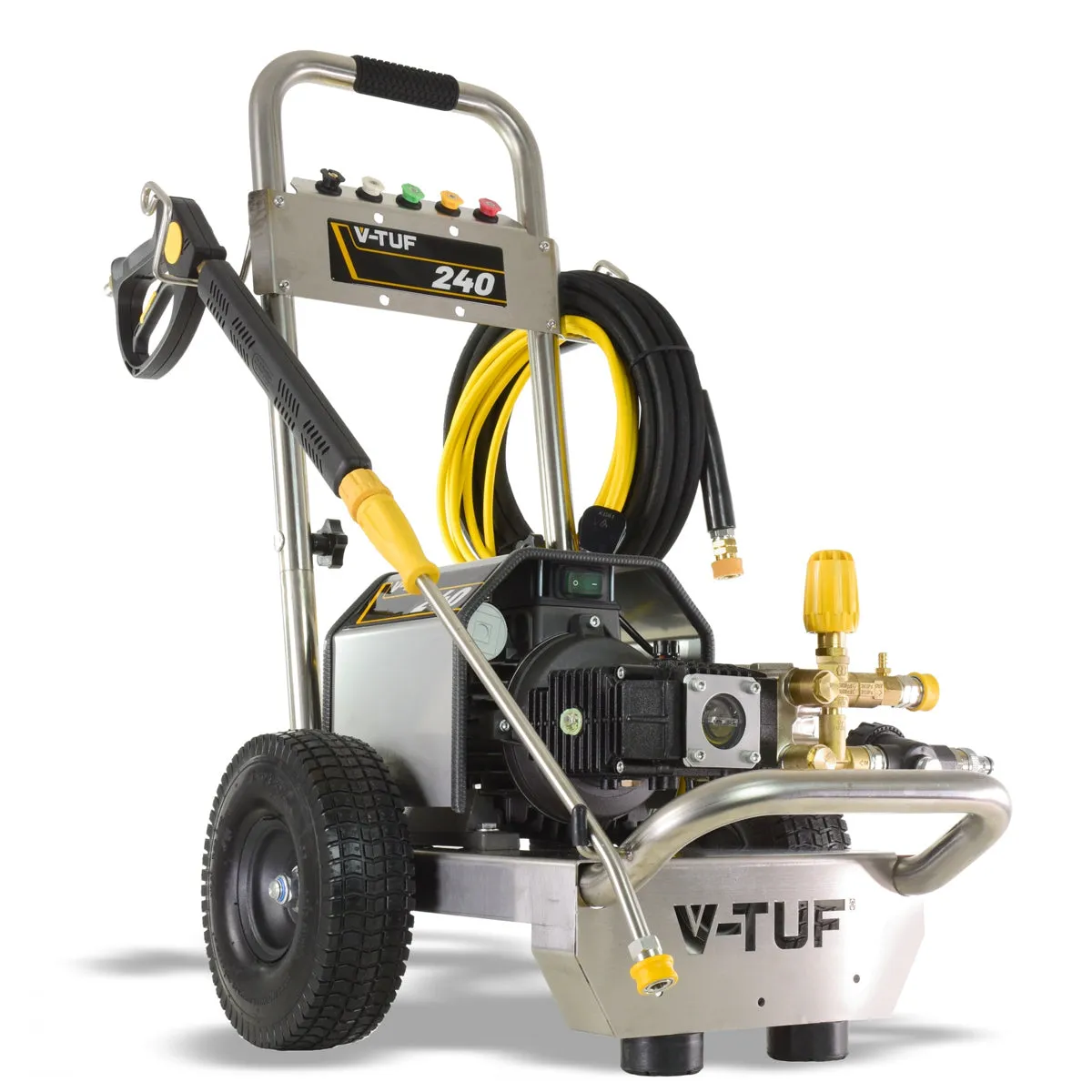 V-TUF VTUF240T Compact. Industrial. Mobile Electric Pressure Washer 1450psi. 100Bar. 12L/min 240V